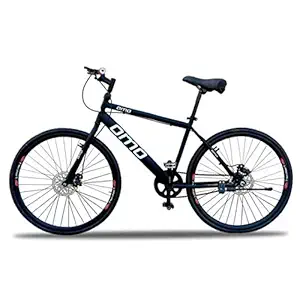 Omobikes Hampi 700 Light Weight Hybrid Cycle or Men Woman and Adults, Single Speed, 700c Wheel, Frame Size 18 inch, Dual disc Brakes, Steel Frame,Multicolor, for 13 Year and Above(90% Assembled)