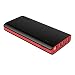 Produktbild EasyAcc PowerBank 20000mAh Externer Akku mit 4 Smart Ausgängen Doppel Eingängen für iPhone Samsung HTC usw. Smartphone Tablets - Schwarz und Rot