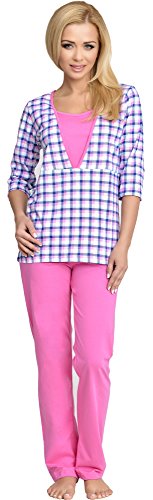 Be Mammy Womens Nursing Pyjama Set Sandra (Pink, M)