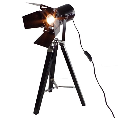 Preisvergleich Produktbild Grundig Tischlampe Stativlampe schwarz 65cm Kino Studio Strahler Spotleuchte
