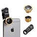 Produktbild Fone-Case Gold LG SpiritUniversal-Clip auf 3 in 1 Handy-Kamera-Objektiv-Kit 180 Grad Fisheye Objektiv + Makroobjektiv + Weitwinkelobjektiv für Android und IOS
