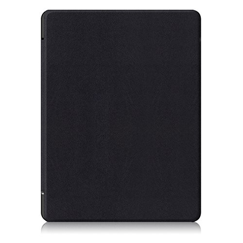 Kobo Aura H2O 2nd Edition Hülle, WindTeco Ultra Dünn und Leicht PU Leder Schutzhülle Tasche mit Auto Aufwachen / Schlaf Funktion für Kobo Aura H2O Edition 2 E-reader 6,8 Zoll 2017 Release, Schwarz - 2