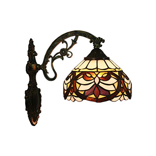Preisvergleich Produktbild Tiffany-Art-Wandlampe, europäische kreative Buntglas-Wandleuchte, personalisierte Retro-Nachttischlampe, geeignet für Schlafzimmer, Bar, Cafe