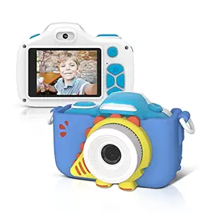 myFirst Camera 3-16MP Mini Camera for Kids with Extra Selfie Lens (Free Shockproof Case and Neck Lanyard) (Blue)