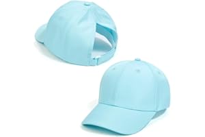 Apooke Chapeau De Soleil pour Enfants Casquette De Baseball à Larges Bords avec Trou pour Queue De Cheval Toddler Girls Sun-Proof Peak-Cap 3-6T High Bun Ponycap Kids Baseball Cap Girls