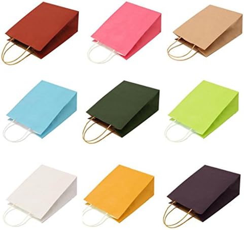 GlobalDeal Direct 9Pcs Colored Paper Carry Bag with Handle for Present Wedding Party Birthday Gift Multicolor