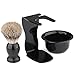 VERY100 Bristle Shaving Brush + Arcylic Brush Holder + Bowl Mug + Soap Badger Shaving Set
