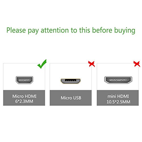 HDMI auf Micro HDMI Kabel, Rankie 4.5m High-Speed Micro HDMI zu HDMI Kabel HDTV Cable Unterstützt Ethernet, 3D, 4K und Audio Return (Schwarz) – R1106C - 4