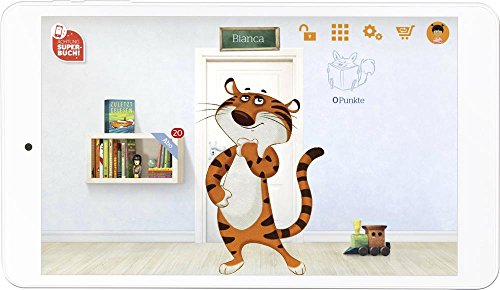 examen Odys TigerTab Tablette PC avec écran IPS 20,3 cm (8 pouces) (processeur quad core, 1 Go de RAM, 16 Go HDD, Android Flash 6.0) Blanc avec bumper / étui de protection et contenus enfants sélectionnés