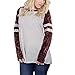 Produktbild Blusenshirt Pullis Damen,Elecenty Pullovershirt Frauen Sweatshirts Reizvolle Patchwork Kapuzenshirt Herbst Streifen Langarmshirt Lässiges Oberteil Streetwear