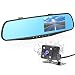 Produktbild Nexgadget Dual Lens Auto-Kamera, Rückspiegel Auto Dash Cam, 1080p Auto-Recorder mit G-Sensor, Loop Aufnahme, Modus, Bewegungserkennung, KFZ-Ladegerät mit einem USB-Port
