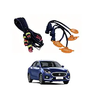 PRIKNIK LED Grille Lights Amber Yellow Grill Led with Fuse Adapter Wiring Harness Kit (4PCS, Amber Shell with Amber Light) Compatible with Dzire