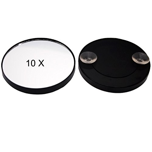HonestEast Kosmetik 10 x Vergrößerungs-Schminke-Spiegel Anklebender Spiegel Kompakter Spiegel mit 2 Saugnäpfen Perfekt für Reise Heim Gebrauch