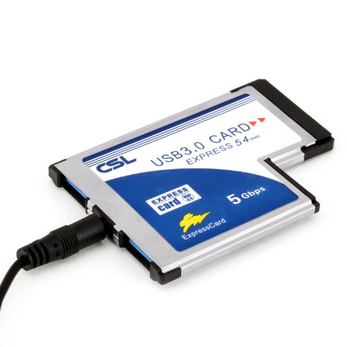 CSL     Tarjeta ExpressCard PCMCIA USB 3 0 Super Speed  54 mm   2 puertos   compatible con Windows 10  para ordenadores port  tiles   Distribuidor interno USB