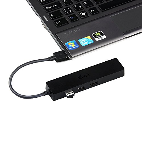 i-tec USB 3.0 Slim HUB 3 Port + Gigabit Ethernet Adapter, USB 3.0 auf RJ-45, 10/100/1000 Mbps, 3x USB 3.0 Port, für Notebook Ultrabook Tablet PC, Windows Mac Linux Android - 4