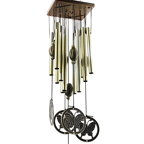 Preisvergleich Produktbild Klangspiel, Windspiel Klangröhren Deko Metallic Mobile Länge 60cm