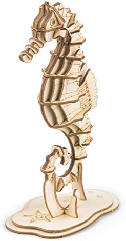 Adornlife 3D Wooden Puzzle DIY Simulation Animal Assembly Sea horse Model Toy Home Decoration And Exercise Patience To Enhance The Sense Of Accomplishment For Kids and Adults