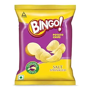 Bingo! Original Style Salt Sprinkled, 25.5g, Flat Cut Salted Potato Chips Perfect for Snacking