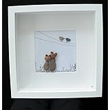 Steinbild - Pebble Art - Katzen und Vögel