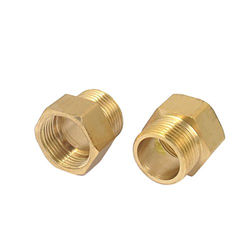 sourcingmap® 3/4BSP to 3/4BSP M/F Threaded Hex Head Brass Pipe Reducer Bushing 2pcs