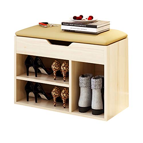 Richarm scarpiera con Seduta panche Scarpe scarpiera cassettiera Organizer da Pavimento mensola Armadio Rack a Cerniera Cuscino tappezzeria armadi in Legno Beige