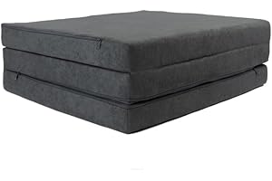 ‎FORTISLINE FORTISLINE - Klappmatratze 195x80x9cm - 3-teilige Faltmatratze - H2 Gästematratze - Camping Faltbare - Kamping Bett - Waschbar Bezug - Erwachsene Klappbar - Reisematratze - Schaumstoff Matratze