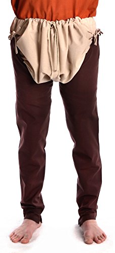 Preisvergleich Produktbild HEMAD Mittelalter Beinlinge-Paar aus Fester Baumwolle braun S / M