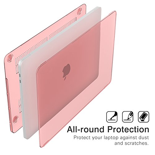 MoKo Hülle für MacBook Pro 13 2016 – Schlank Matte Harte PC Schale Schützhülle Case Cover Etui für das neue Apple MacBook Pro 13 Zoll A1706 / A1708 2016, Translucent Rosa - 5