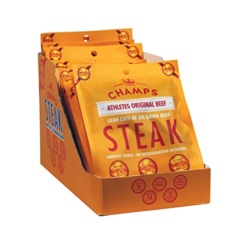 Champs Athletes Original Beef Lean Cuts of Air Dried Steak Box of 16 x 25g
