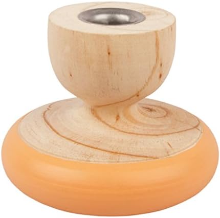 Japan string tree candle holder, H8.5 cm, Wood, Orange, Höhe 8,5 cm