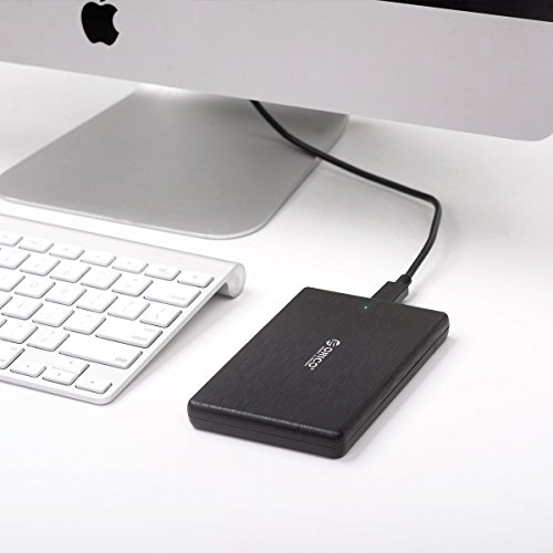 ORICO 2,5″ USB Typ C Externes Festplattengehäuse, USB 3.0 auf SATA III 6 Gb/s, für 7mm und 9,5 mm 2,5-Zoll SATA Notebook Interne HDD und SSD, Werkzeugfreie Montage, UASP Beschleunigung (Schwarz) - 7