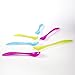 PACK OF 4 -- Plastic Baby Feeding Spoons with Long Flexible Handles -- 2 Green & 2 Pink -- Age: 6 m+