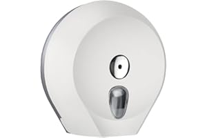 DRYFLOW Mini Jumbo Toilet Roll Dispenser, Commercial Wall Mounted Toilet Paper Holder, Available In 5 Colours (White, Black, Blue, Green, Orange) Soft Touch Finish, Certified Italian Quality
