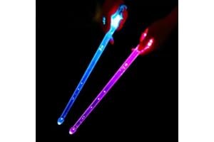LKJYBG LED Light Up Drum Sticks, Acrylic Drumsticks with Oval Tip, Luminous Glowing Drumsticks for Dark Stage Performance Automatic Fluorescent Drumsticks transparent