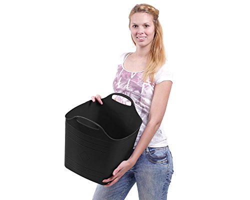 Flexi Tub Tragekorb Gartenkorb Wäschekorb Spielzeugeimer 40 Liter schwarz - 6