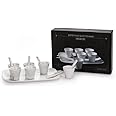 Set: 6 Bicchierino Caffe'+6 Palettine+1 Vassoio Cm.18,5X27 In Porcellana