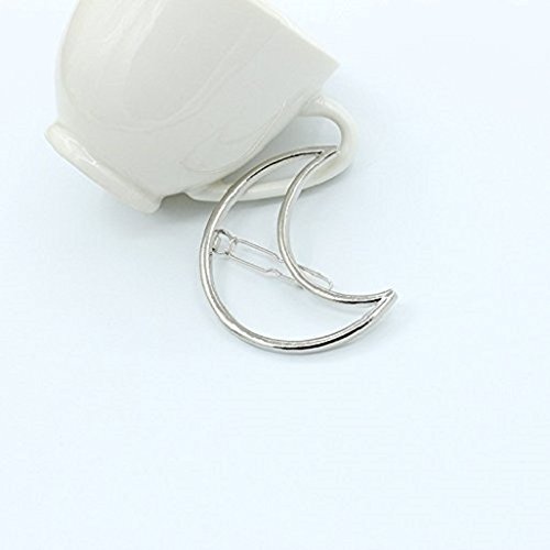 zhichengbosi 7 minimalistisch Dainty Gold Silber Hohl Geometrische Metall Haarspange Haar Clip Zangen, Kreis, Dreieck und Mond etc. silber - 7