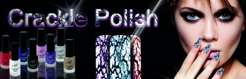 Nagellack Crackle Polish SCHWARZ Lack der beim auftragen reißt, aussergewöhnliches Design - 2