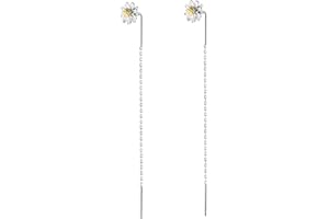 SLUYNZ 925 Orecchini a Fiore in Argento Sterling Catena Pendente per Donne Ragazze Adolescenti Orecchini Fili Pendenti Lunghi Nappa