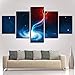 Produktbild WOKCL Leinwanddruck Wandkunst Dekor Schlafzimmer Druck 5 Stücke Abstrakt Red Planet Schöne Sternenhimmel Poster Modulare Gemälde