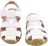  Gaatpot Unisex Niños Sandalias con Punta Cerrada Niña Niño Zapatos Sandalias de Vestir en Cuero Zapatillas Verano Blanco 22 EU(22 CN)