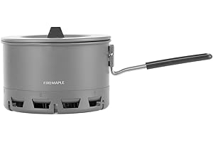 Fire-Maple Petrel Ramen Pot Pentola Campeggio Ultraleggera 800ml in Alluminio con Scambiatore di Calore 188g con Manico Pieghevole Resistente al Calore Adatta a Fornelli 3/4 bracci