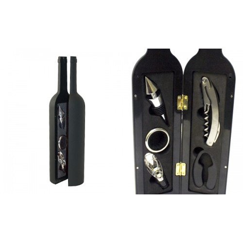SET DE VINO CON FORMA DE BOTELLA DE 5 UTENSILIOS