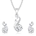 VK Jewels Glam Star Rhodium Plated Solitaire Pendant set with Earrings - PS1006R [VKPS1006R] RS.399.00