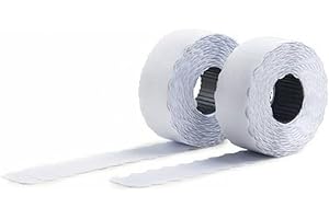 AVERY - Boite de 10 rouleaux de 1200 étiquettes autocollantes pour étiqueteuse 2 lignes (total de 12000 étiquettes). Format 26 x 16 mm. Adhésif permanent.