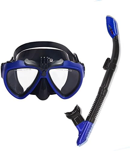 SWICEN Diving Mask / Snorkel Set, Snorkeling Goggle with Tempered Glass Lenses, 100% Anti-fog &amp; Anti-leak Technology, Dry Snorkel with Soft Silicone Mouthpiece for Adults and Youth, Easily Adjustable Silicon Straps, for Adults and Youth