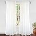 Produktbild DRIFTAWAY Drift Away Laura Pom Pom Sheer Gardinen Set von zwei Elementen, je 132,1 x 213,4 cm Plus 5,1 cm Header weiß