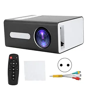 T angxi Portable LED Mini Household Projector, Smart Home Cinema Projector Optimized Light Path + Short-Focus Optical Lens, with 8 Ohm 3W Speaker, Diffuse Reflection Imaging Function (EU-Black)