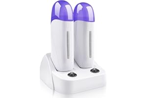 ALLE'S Calentador de Cera Eléctrico, Rodillo de Depilación Doble, Máquina Calentadora de Cera para Depilación en Roll-On Calentador de Cera para Mujeres y Hombres,Maquina de Cera Caliente para Depilar