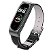 Produktbild Fuleadture Kompatibel für Xiaomi Mi Band 4 Armband, Mi Band 3 Lederarmband Echtleder Ersatzband Wasserdicht Replacement Leder Wrist Strap Band Erweiterbar Metall Schließe Handgelenk Band